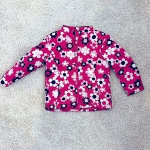 Healthtex SZ 4T pink floral puffer coat. Zip front like new.